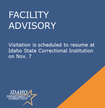 Graphic says visitation is scheduled to resume Nov. 7