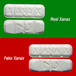 Real and fake Xanax