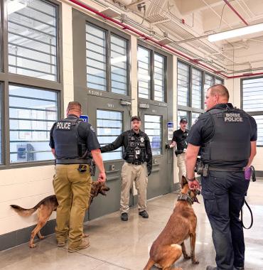 LE officers, K9s, and IDOC staff