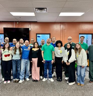 Participants of the Inside-Out Prison Exchange Program gather for a commemorative photo following the graduation ceremony at the Idaho State Correctional Center