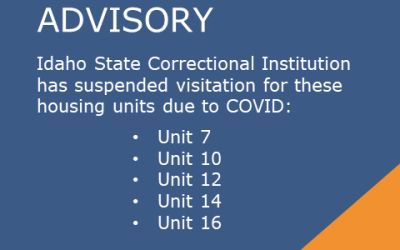 Graphic lists units for which visitation is canceled due to COVID